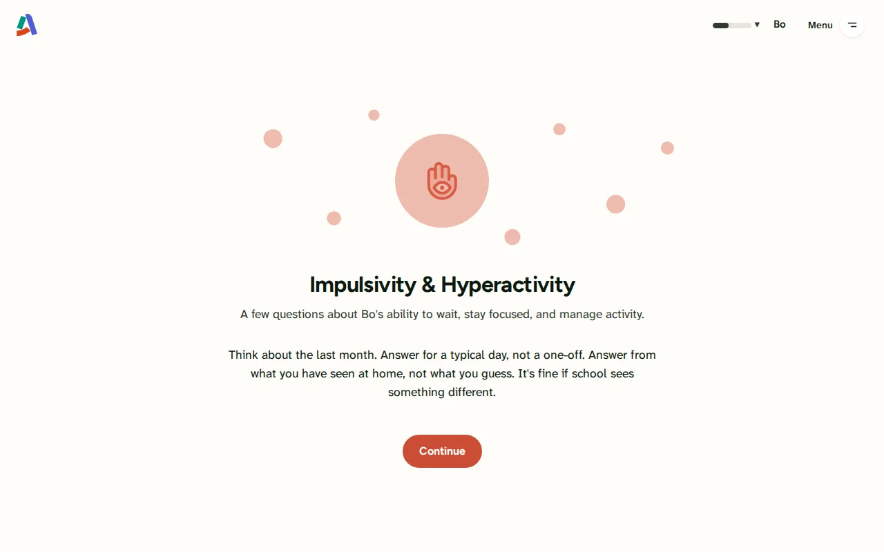 Screenshot: Impulsivity & Hyperactivity