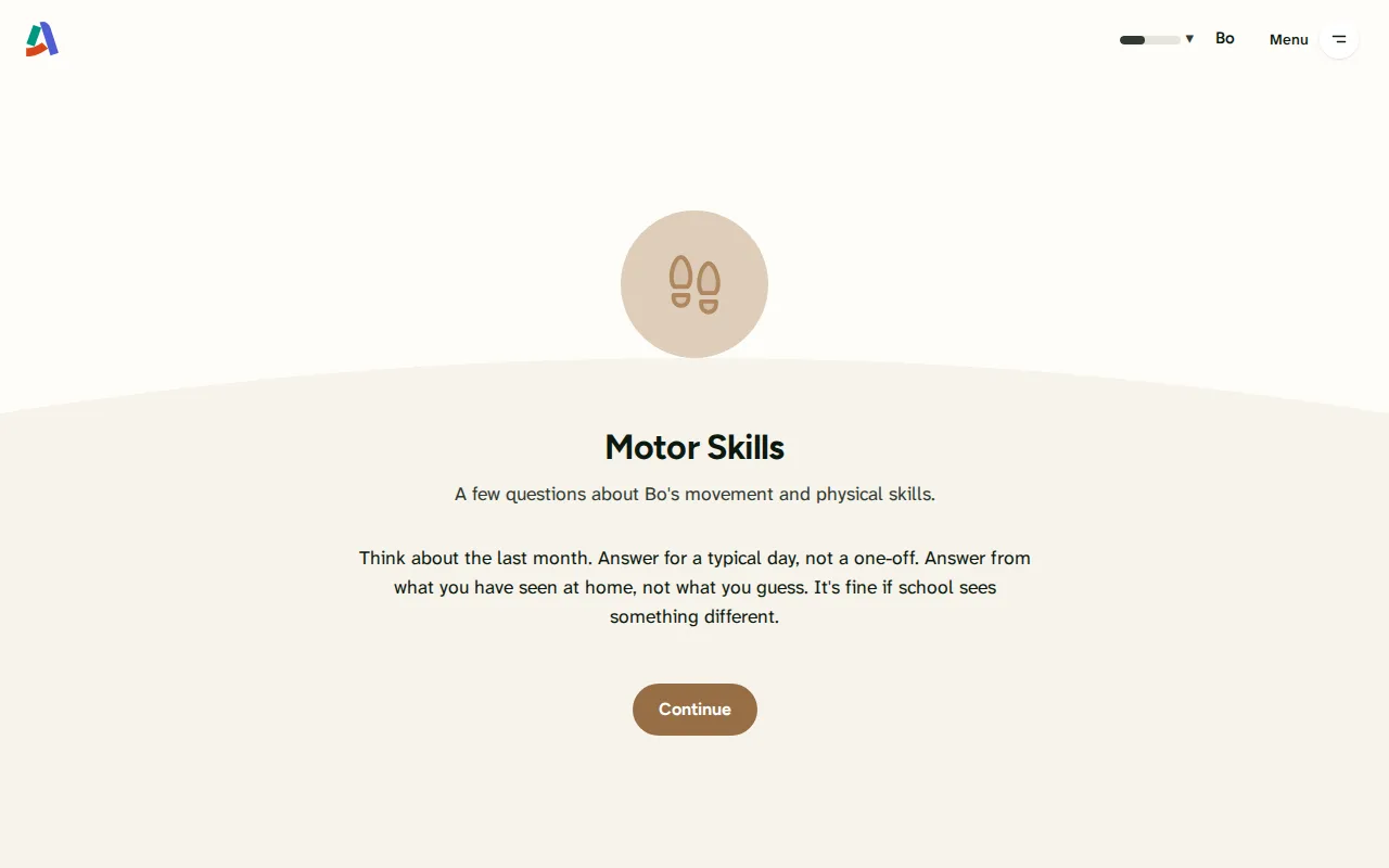 Screenshot: Motor Skills