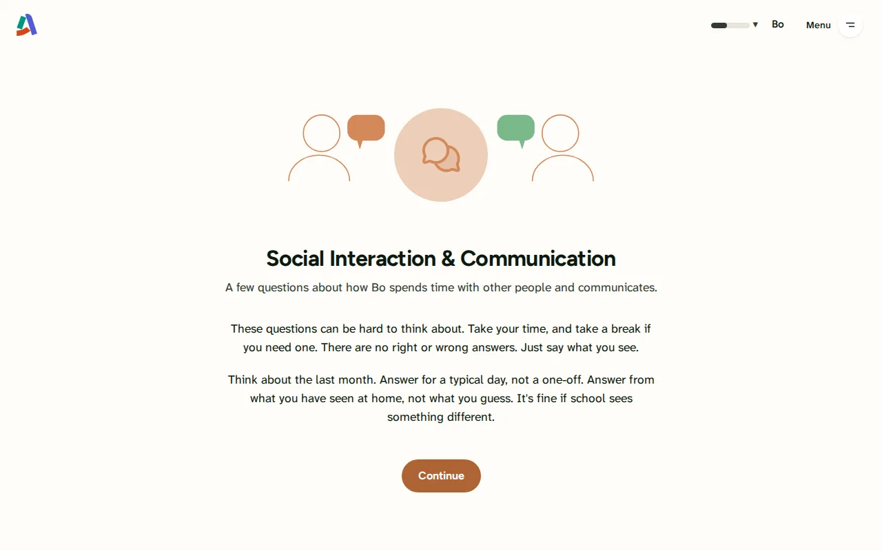 Screenshot: Social Interaction & Communication