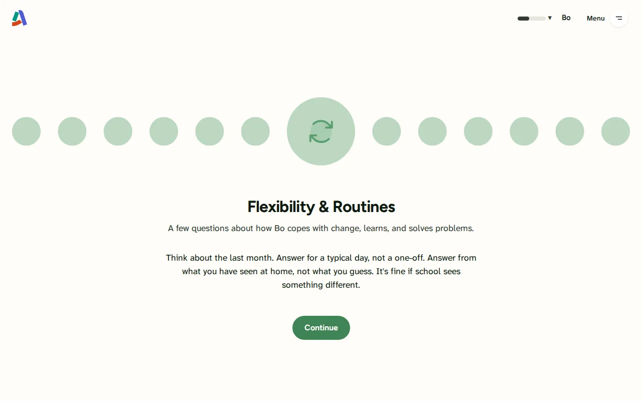 Screenshot: Flexibility & Routines