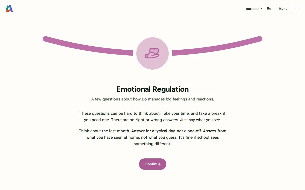 Screenshot: Emotional Regulation